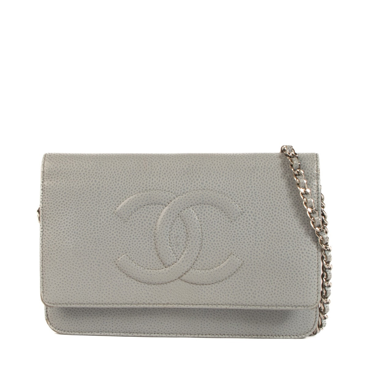 Shop 100% authentic second-hand Chanel Light Blue Caviar Timeless Wallet On Chain on Labellov.com