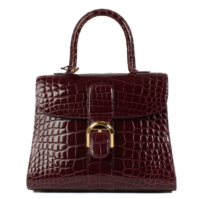 Authentic second hand Delvaux Rosewood Shiny Alligator Brillant MM Bag on www.labellov.com