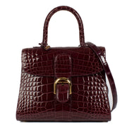 Delvaux Rosewood Shiny Alligator Brillant MM Bag