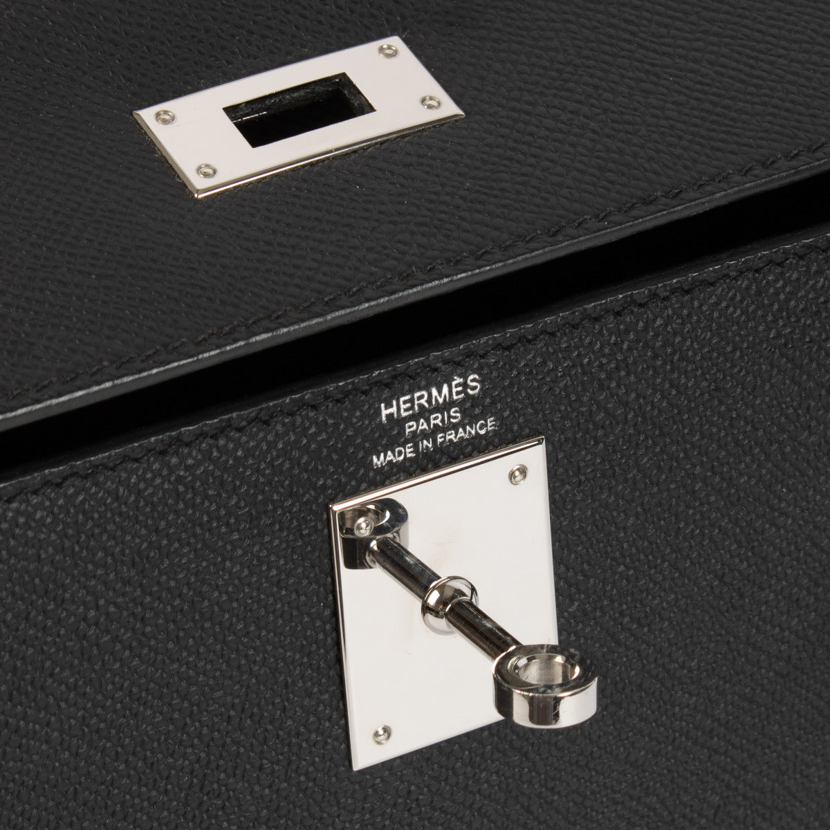 Hermès Kelly 28 Black Epsom PHW designer bag at Labello