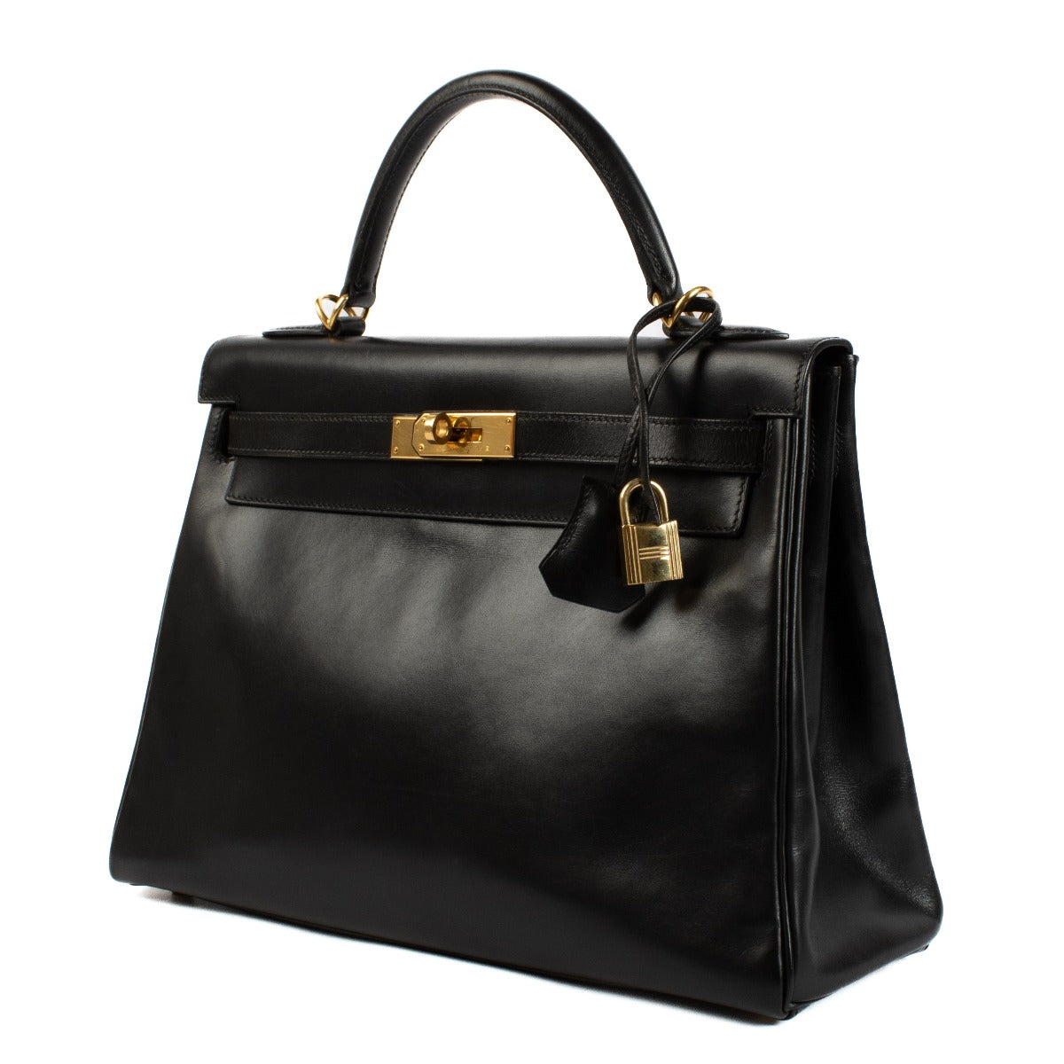 2000s vintage seconde main designer Hermès Kelly II Retourne 32 Veau Box Noir GHW sur www.labellov.com