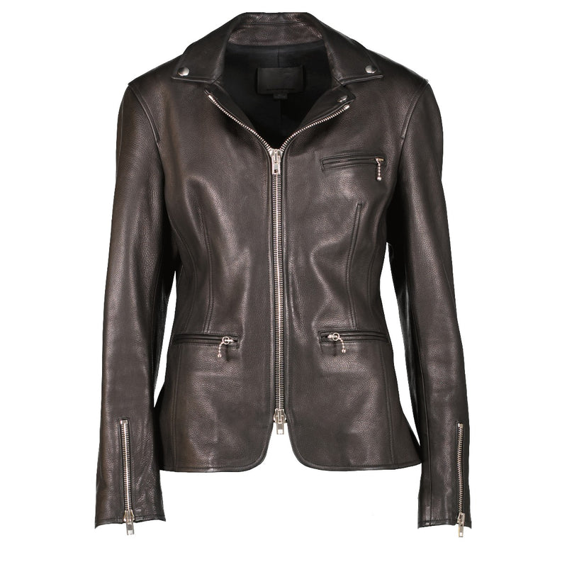 Shop authentic second hand Alexander Wang Black Leather Biker Coat - Size US 8 on Labellov.com