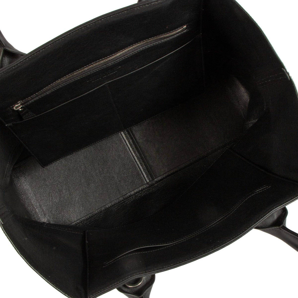 Sac cabas Bottega Veneta en cuir gaufré noir Intarsio