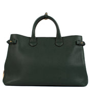 Shop safe online at Labellov in Antwerp, Brussels and Knokke this 100% authentic second hand Burberry Green Leather Check Medium Banner Shoulder Bag