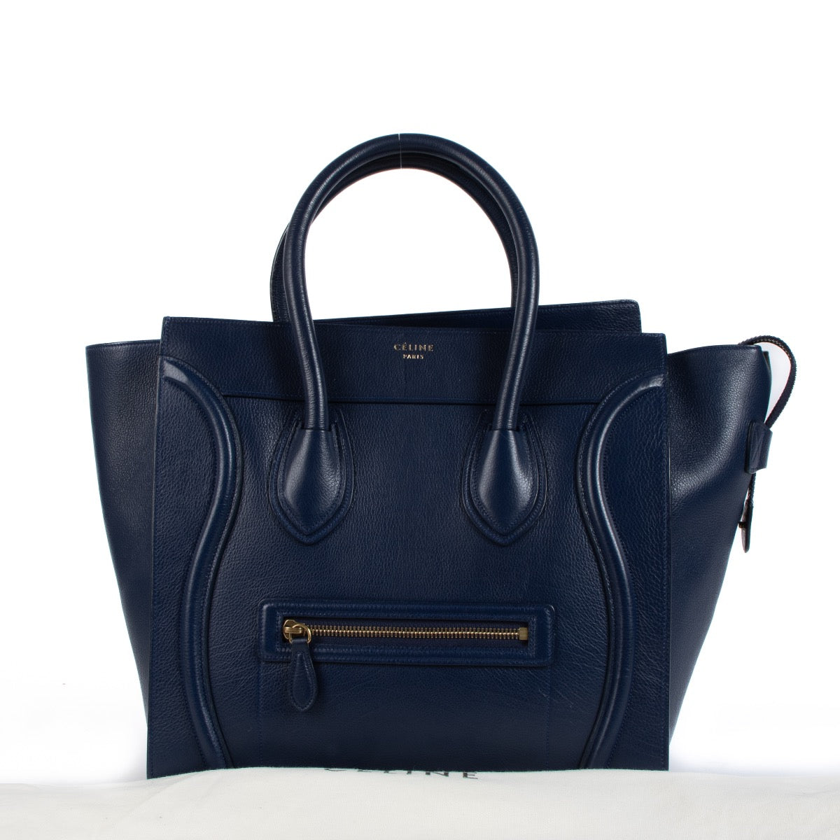 shop 100% authentic second hand Celine Navy Blue Leather Mini Luggage Bag on Labellov.com