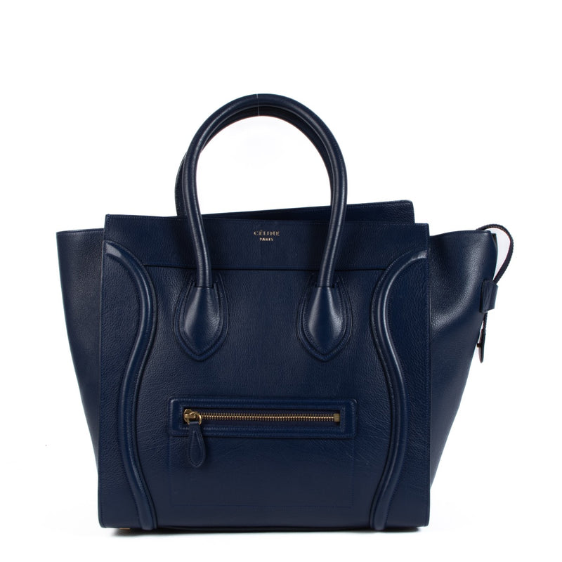 shop 100% authentic second hand Celine Navy Blue Leather Mini Luggage Bag on Labellov.com