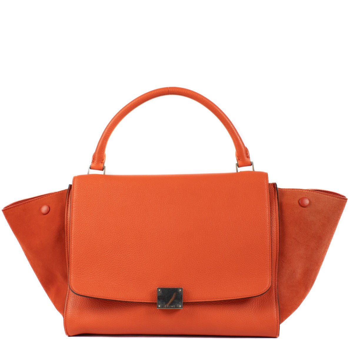 Celine Orange Leather/Suede Medium Trapeze Bag