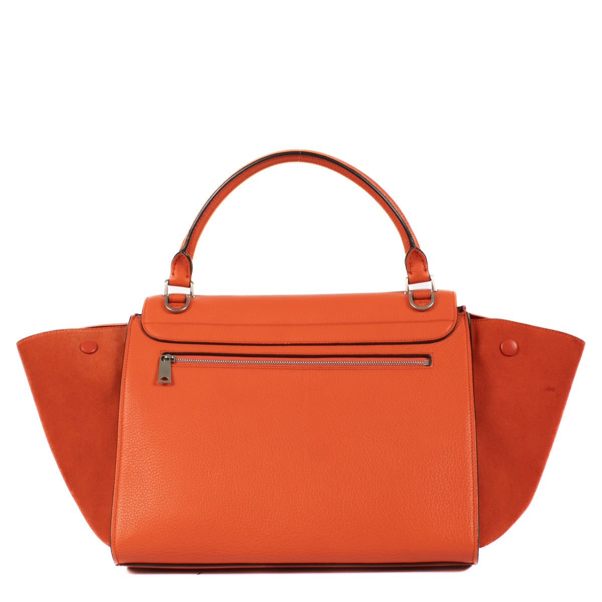 Sac trapèze moyen Celine en cuir/daim orange