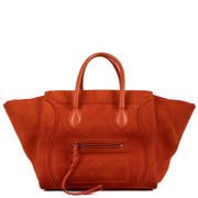 Shop safe online at Labellov in Antwerp, Brussels and Knokke this 100% authentic second hand Celine Orange Suede Luggage Phantom Medium Bag