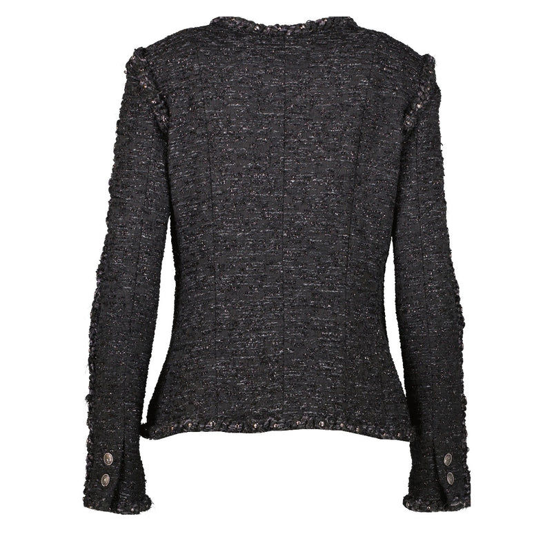 Shop authentic second hand Chanel Black Tweed Paris-Dallas Coat - Size 38 on Labellov.com