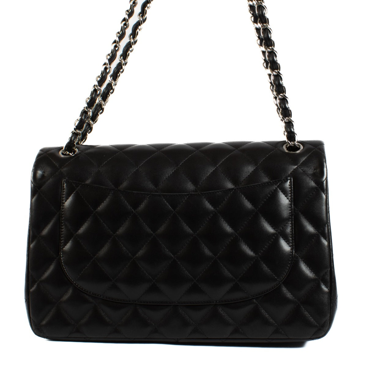 Grand sac classique en agneau noir Chanel