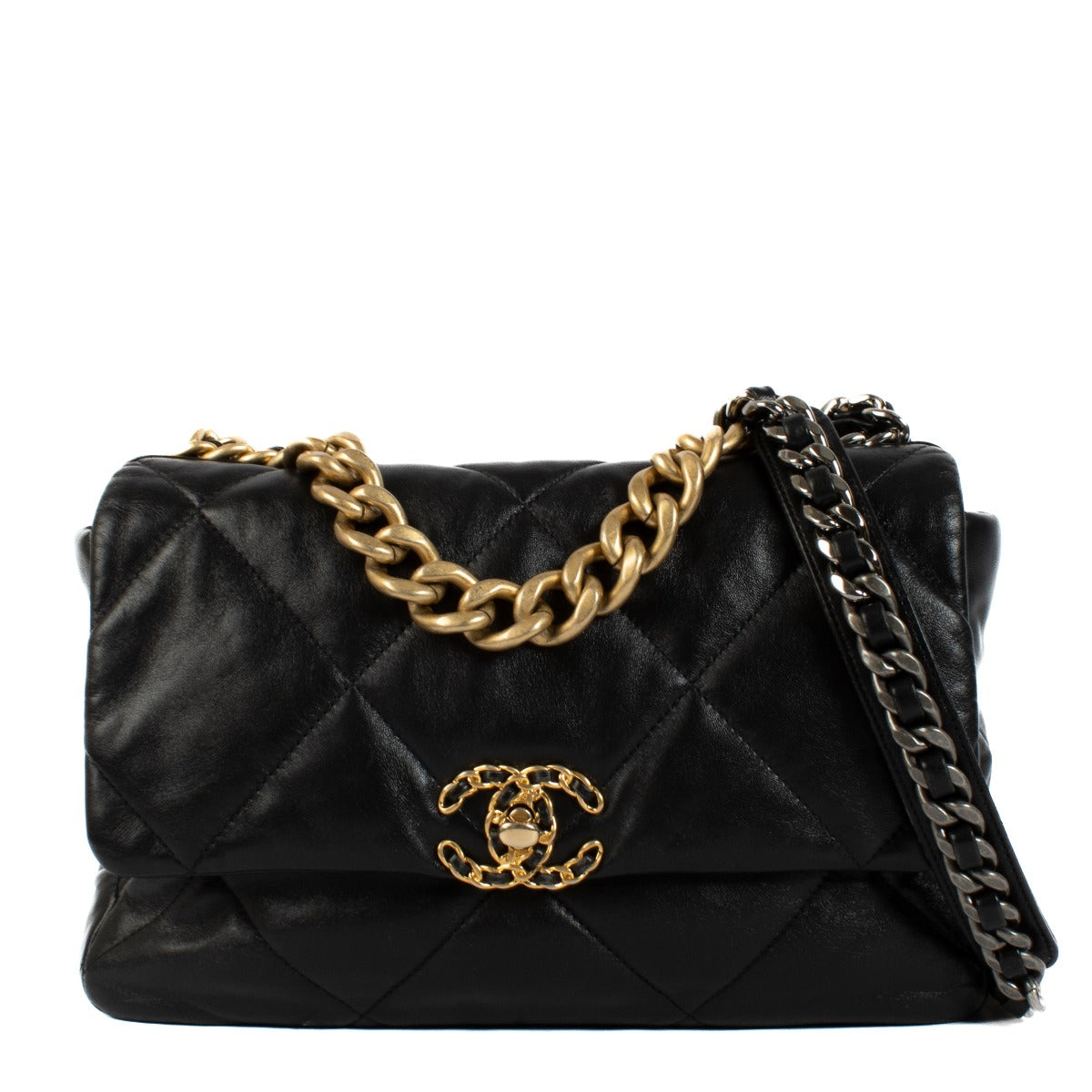 Chanel Black Lambskin Large 19 Bag