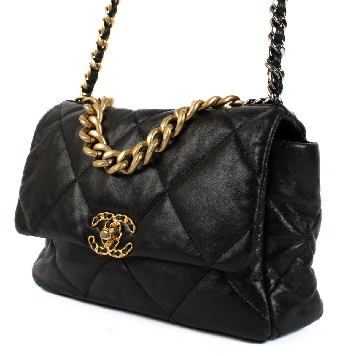 Chanel Zwart Lamsleer Grote 19 Tas