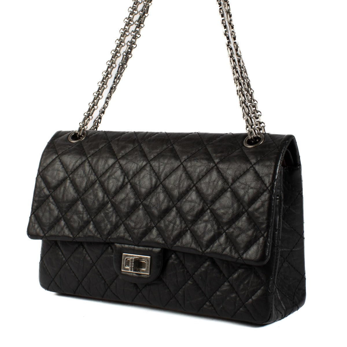 Shop safe online at Labellov in Antwerp, Brussels and Knokke this 100% authentic second hand Chanel Black Calfskin Large Reissue 2.55 Flap Bag