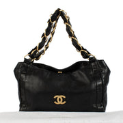 Chanel Black Lambskin Olsen Hobo Bag