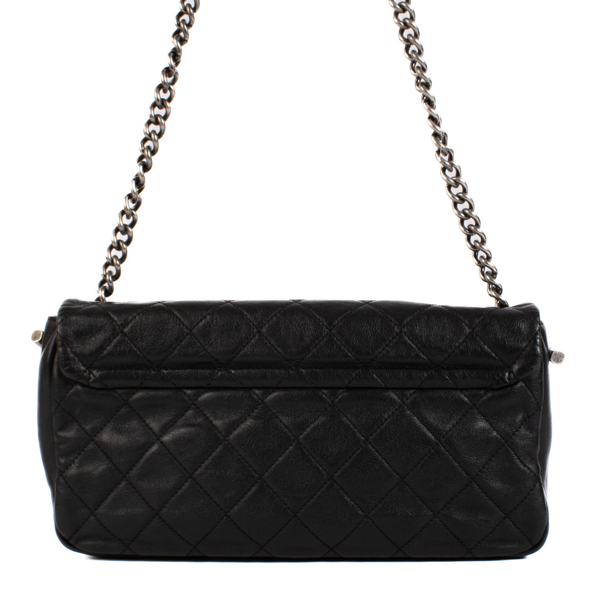 Chanel Bicolor Zwart en Bruin Kalfsleer Flap Tas