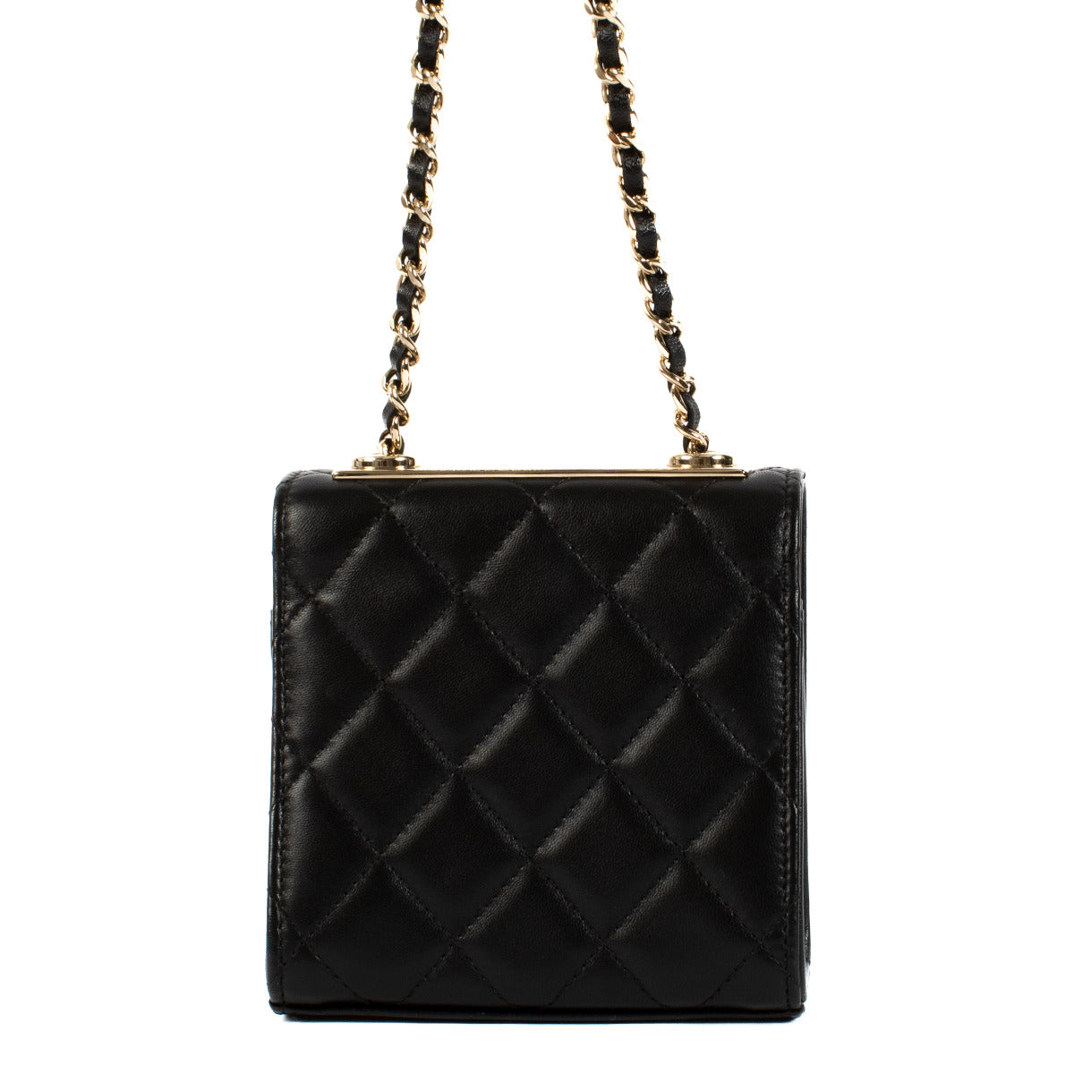 Pochette Chanel Trendy CC en agneau noir avec chaîne