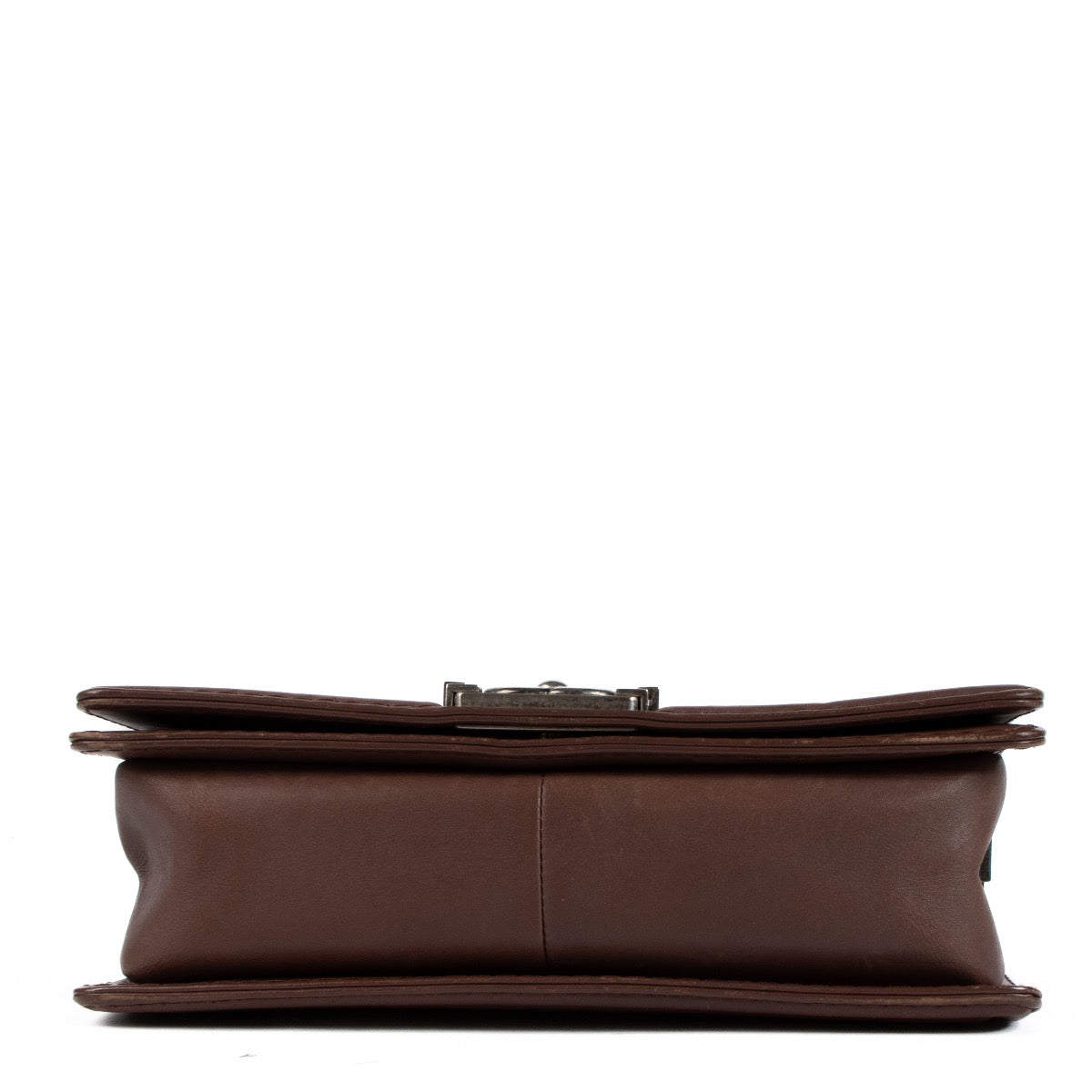 Authentic vintage Chanel Chestnut Calfskin Wild Stitch Medium Boy Bag on www.labellov.com