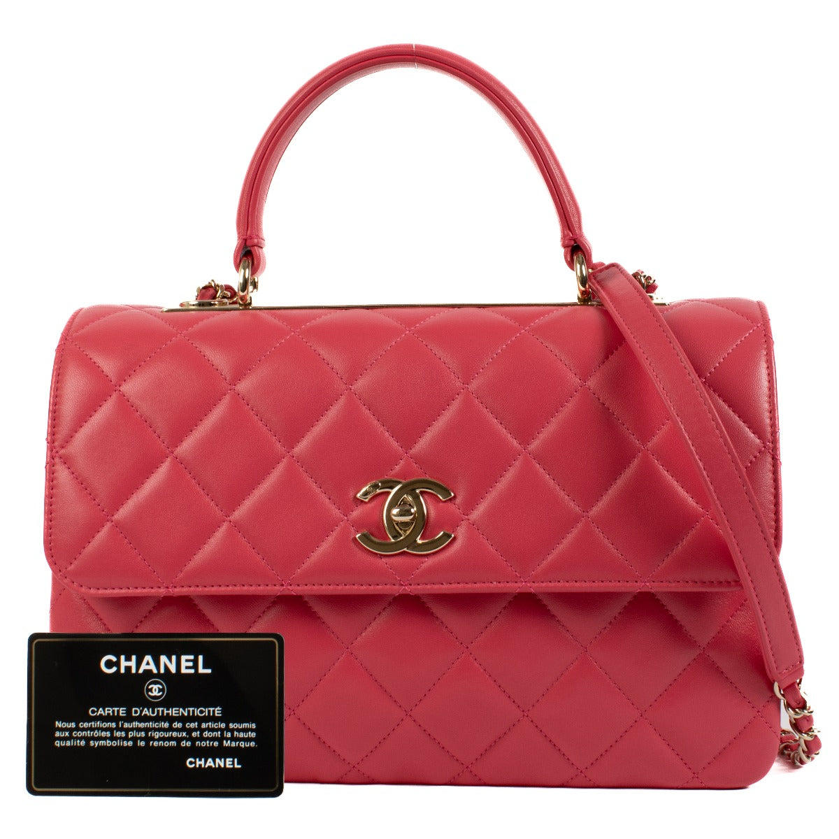 Chanel Raspberry Lambskin Leather Medium Trendy CC Bag