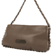 Shop safe online at Labellov in Antwerp, Brussels and Knokke this 100% authentic second hand Chanel Taupe Lambskin Flat Clutch Bag