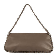 Shop safe online at Labellov in Antwerp, Brussels and Knokke this 100% authentic second hand Chanel Taupe Lambskin Flat Clutch Bag