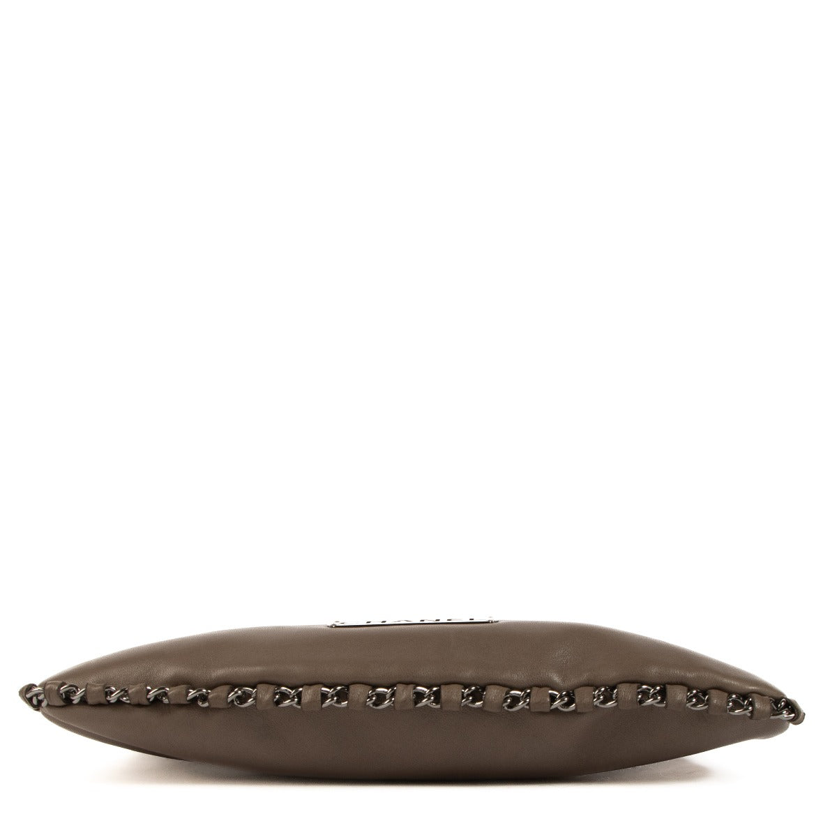 Chanel Taupe Lambskin Flat Clutch Bag