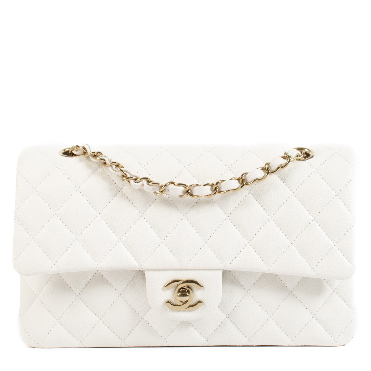 shop 100% authentic second hand Chanel White Caviar Medium Classic 11.12 Bag on Labellov.com