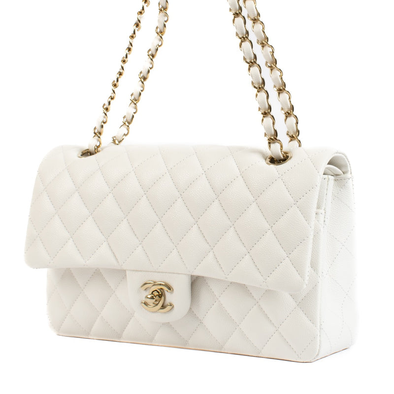 shop 100% authentic second hand Chanel White Caviar Medium Classic 11.12 Bag on Labellov.com