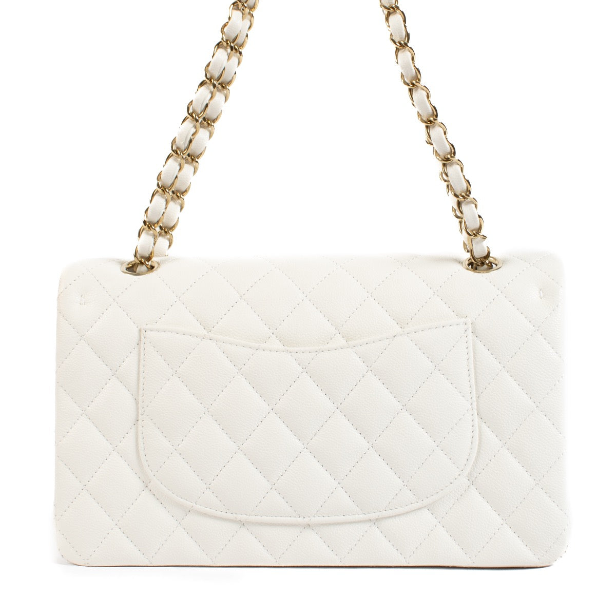 shop 100% authentic second hand Chanel White Caviar Medium Classic 11.12 Bag on Labellov.com