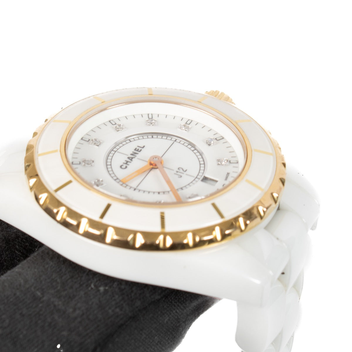Shop 100% authentic Chanel White Watch J12 diamand + 18Kt gold - 33mm at Labellov.com.