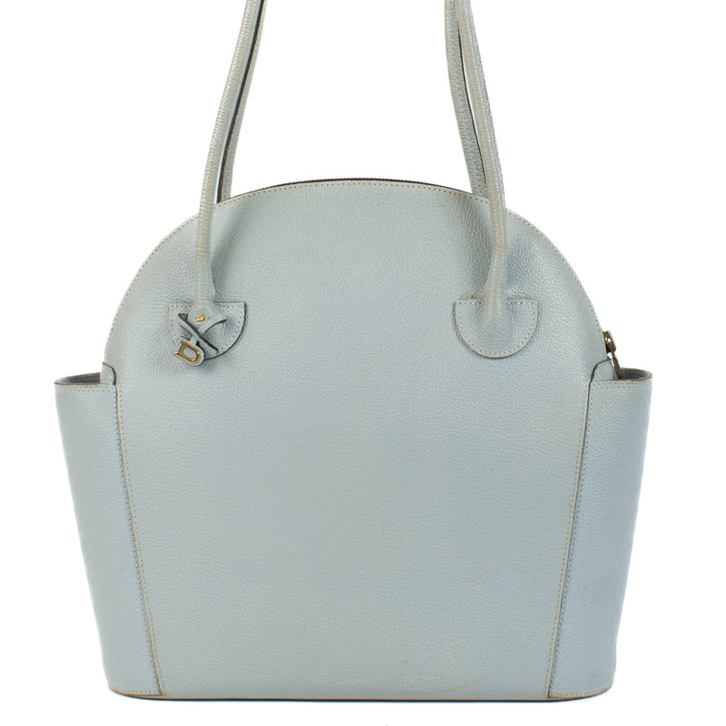 Shop safe online at Labellov in Antwerp, Brussels and Knokke this 100% authentic second hand Delvaux Blue Mousson Leather Shoulder Bag