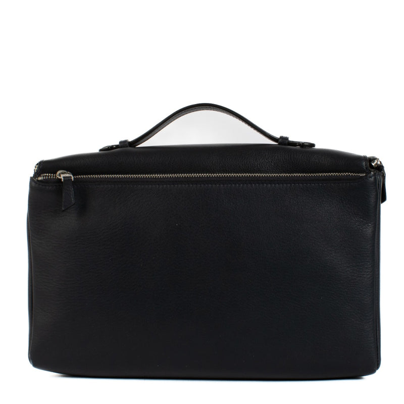 Delvaux Blue Leather Clutch Bag