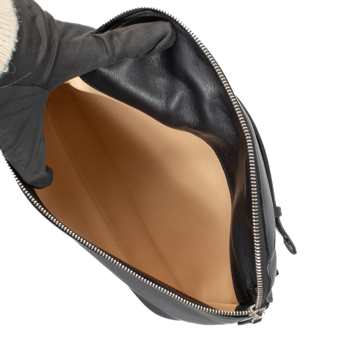 Pochette en cuir bleu Delvaux