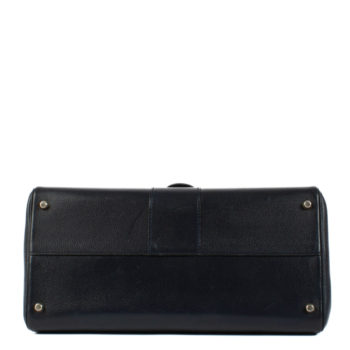 Delvaux Blue Grained Leather Brillant MM Bag