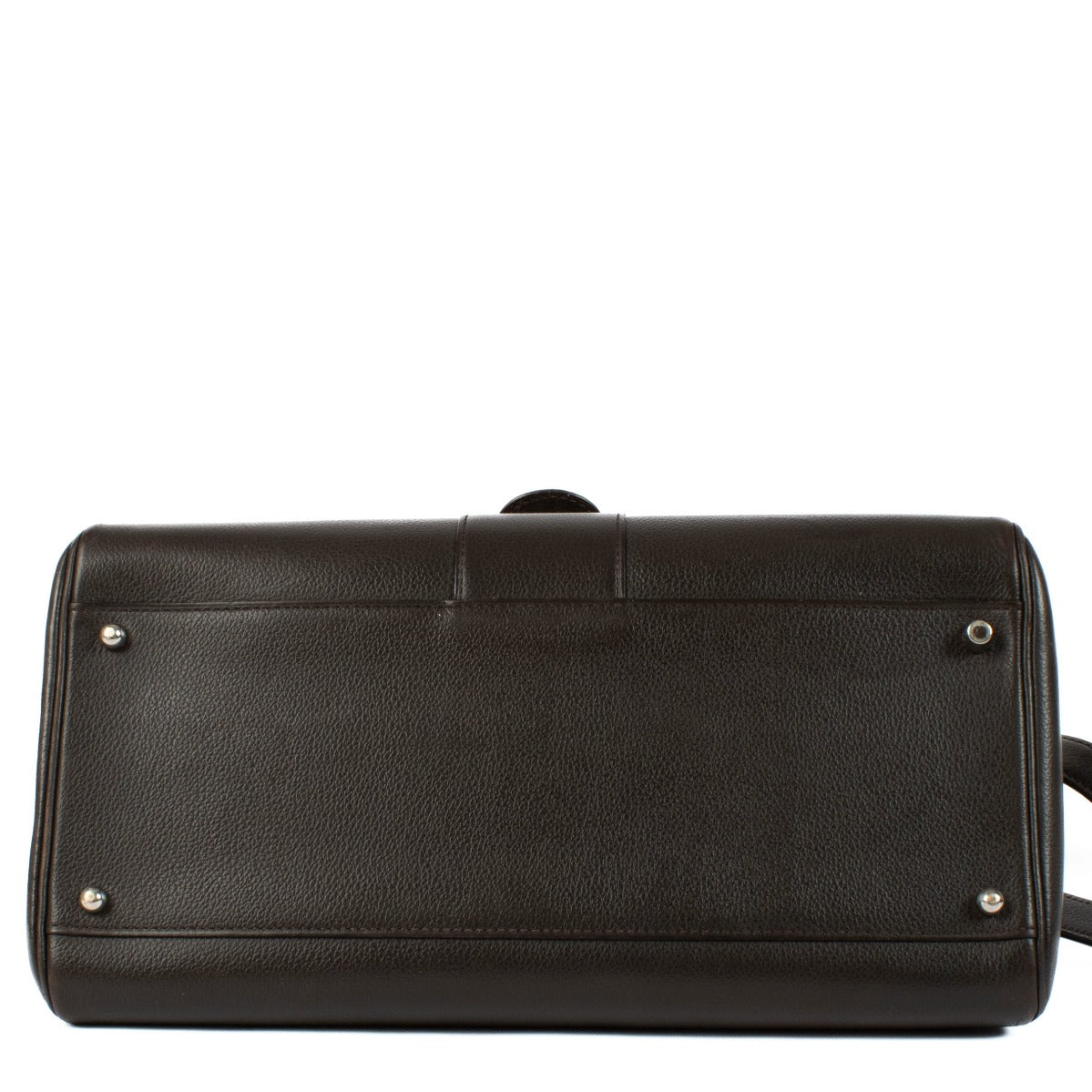 Delvaux Brown Grained Leather Brillant MM Bag