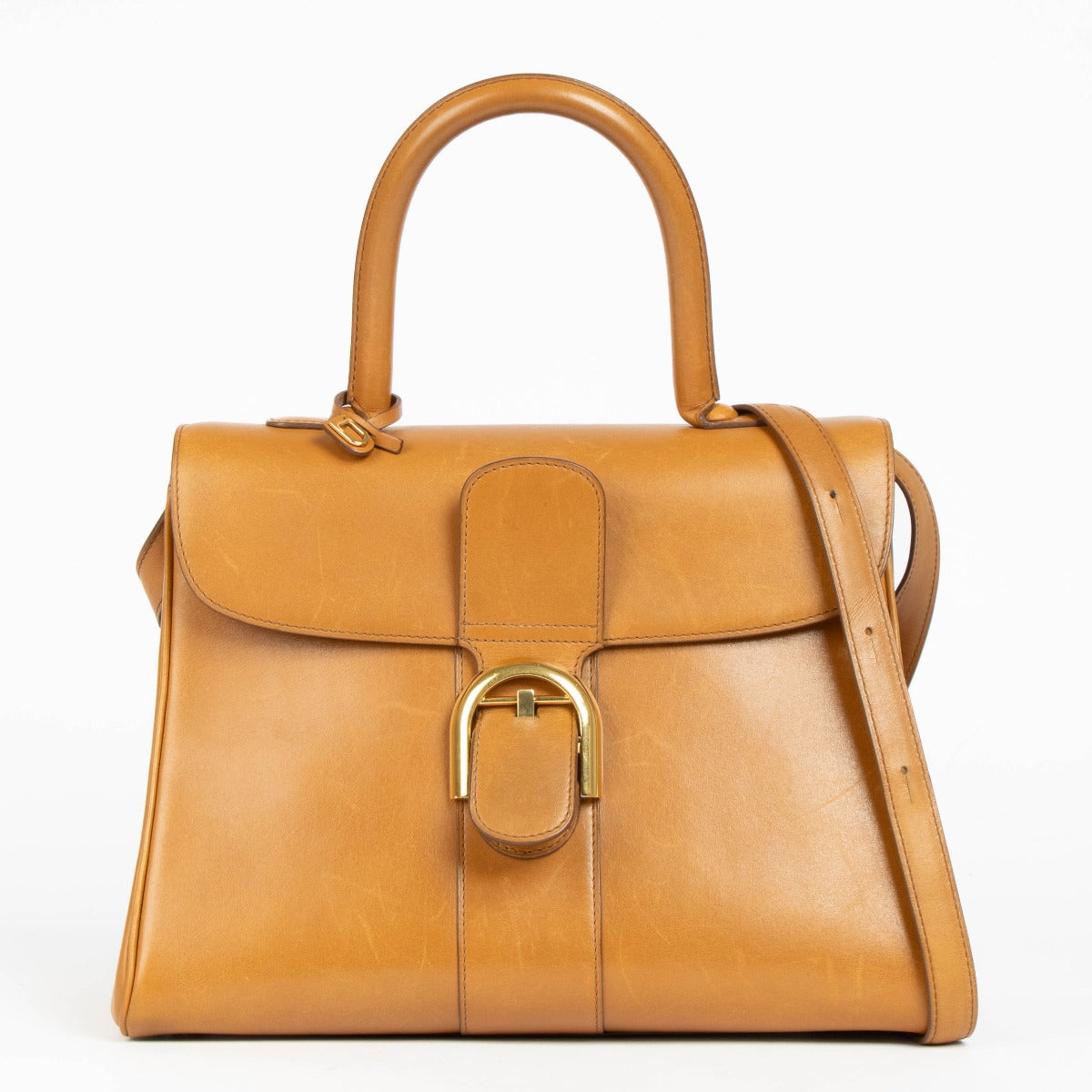 Shop this 100% authentic Delvaux Cognac Brillant MM with Gold Hardware at Labellov.com