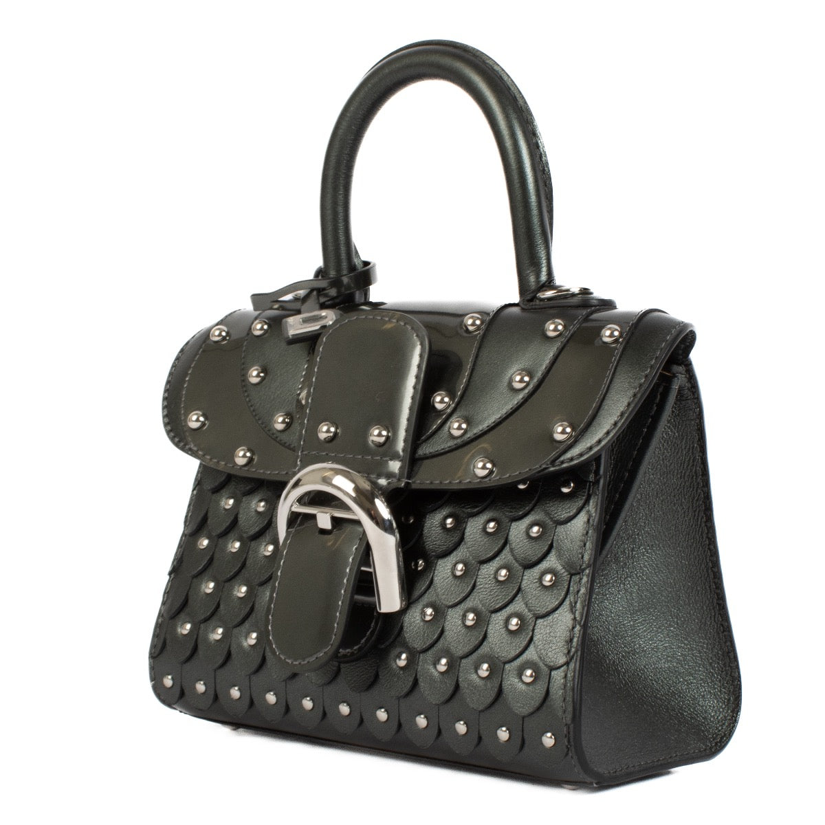 Shop safe online at Labellov in Antwerp, Brussels and Knokke this 100% authentic second hand Delvaux Couture Exclusive Collection Brillant Iron Shield Bag