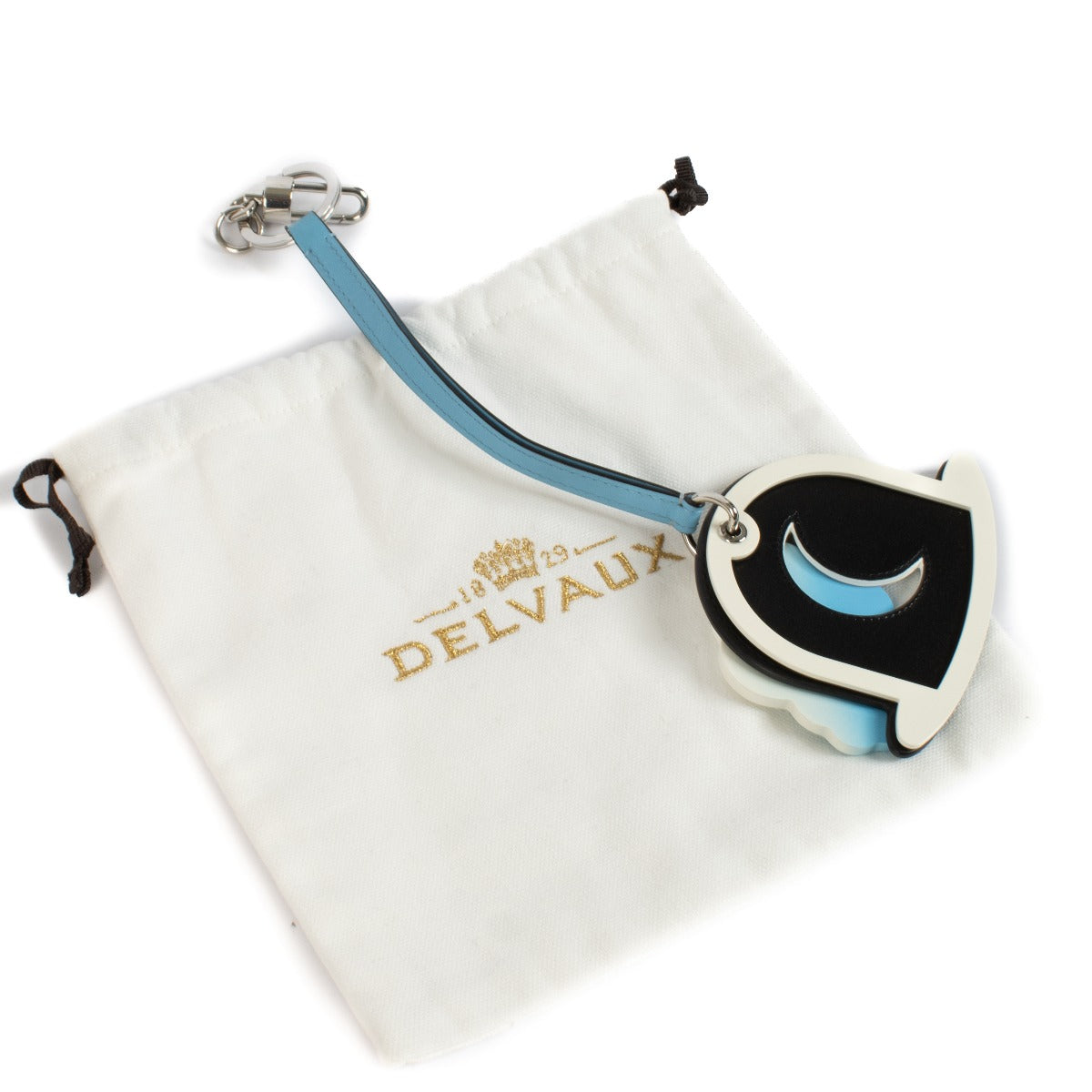 Shop safe online at Labellov in Antwerp, Brussels and Knokke this 100% authentic second hand Delvaux Bowler Hat Box Calf Keychain