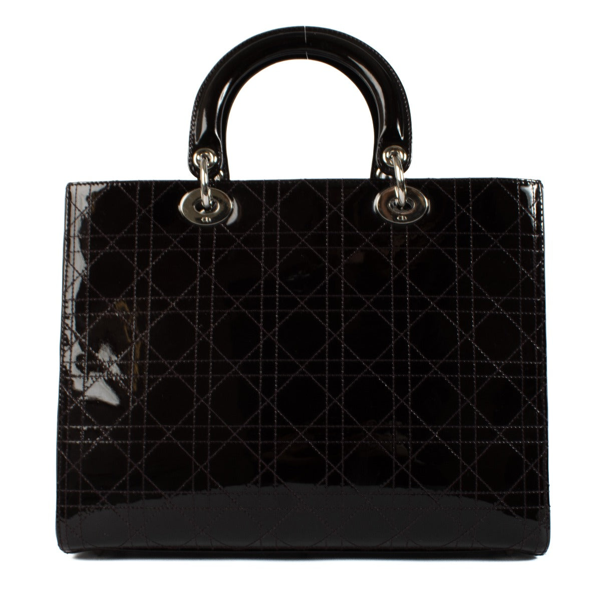 Dior Purple Patent Leather Cannage Large Lady Dior Bag