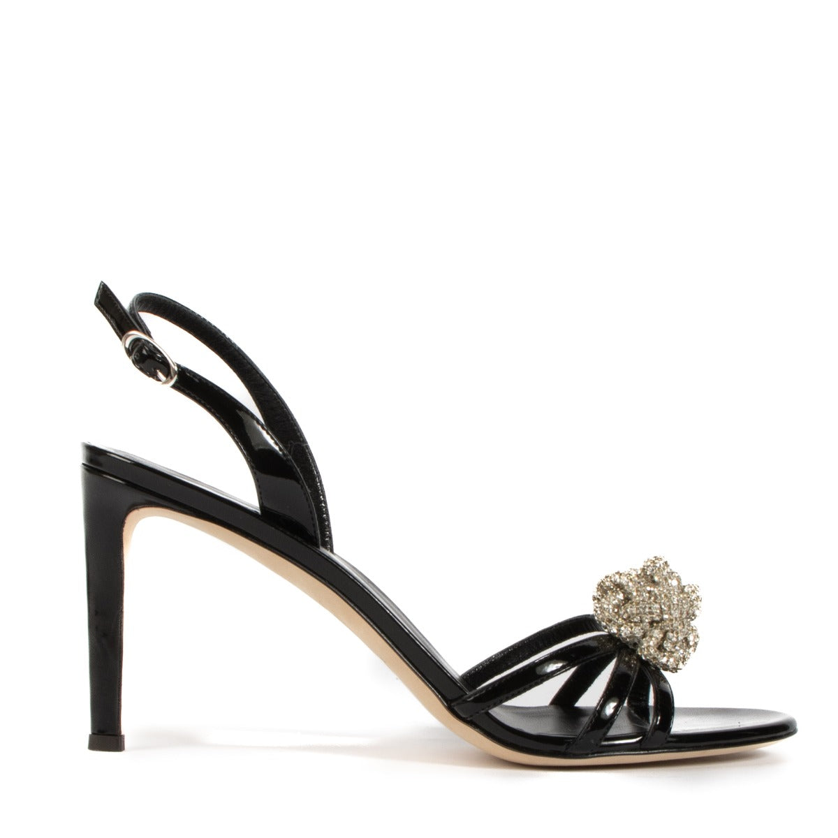 Shop authentic second hand Giuseppe Zanotti Black Crystal Sandals - Size 39.5 on Labellov.com