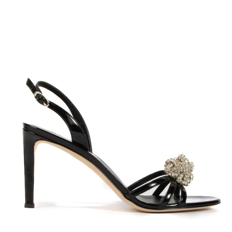 Shop authentic second hand Giuseppe Zanotti Black Crystal Sandals - Size 39.5 on Labellov.com