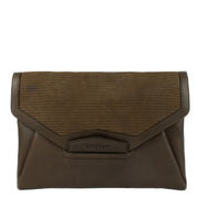 Shop 100% authentic Givenchy Brown Leather Antigona Clutch at Labellov.com.