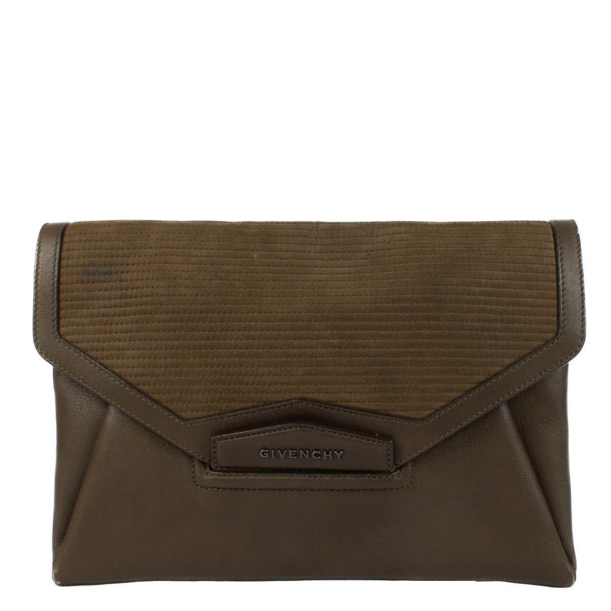 Shop 100% authentic Givenchy Brown Leather Antigona Clutch at Labellov.com.