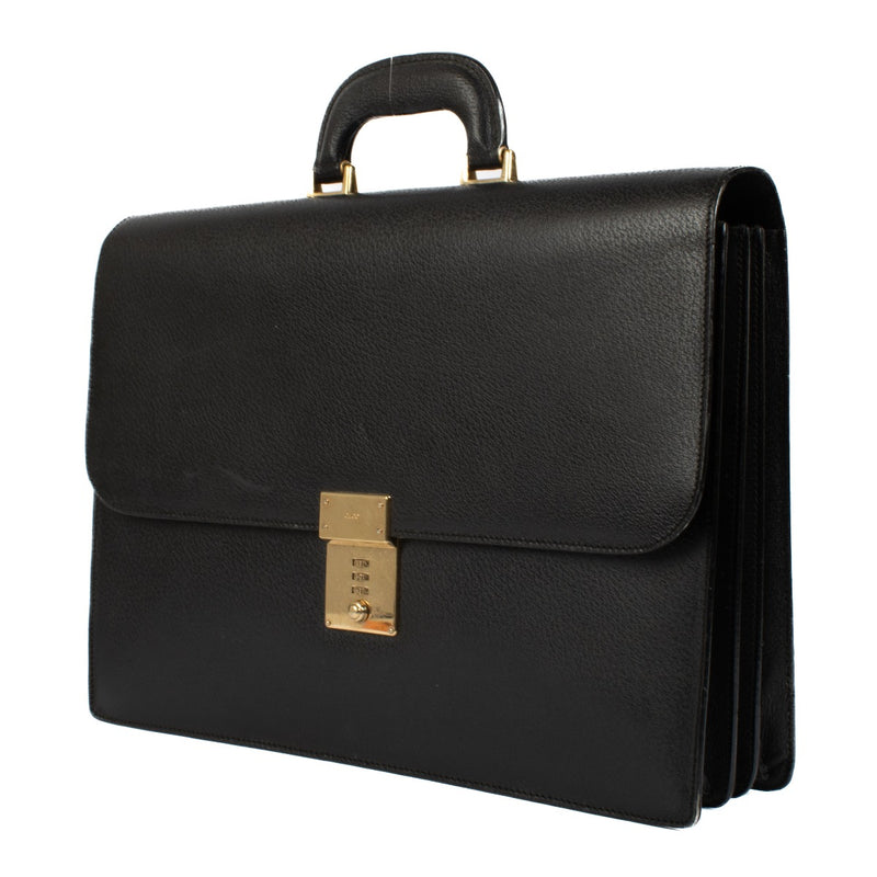 Gucci Black Leather Vintage Briefcase