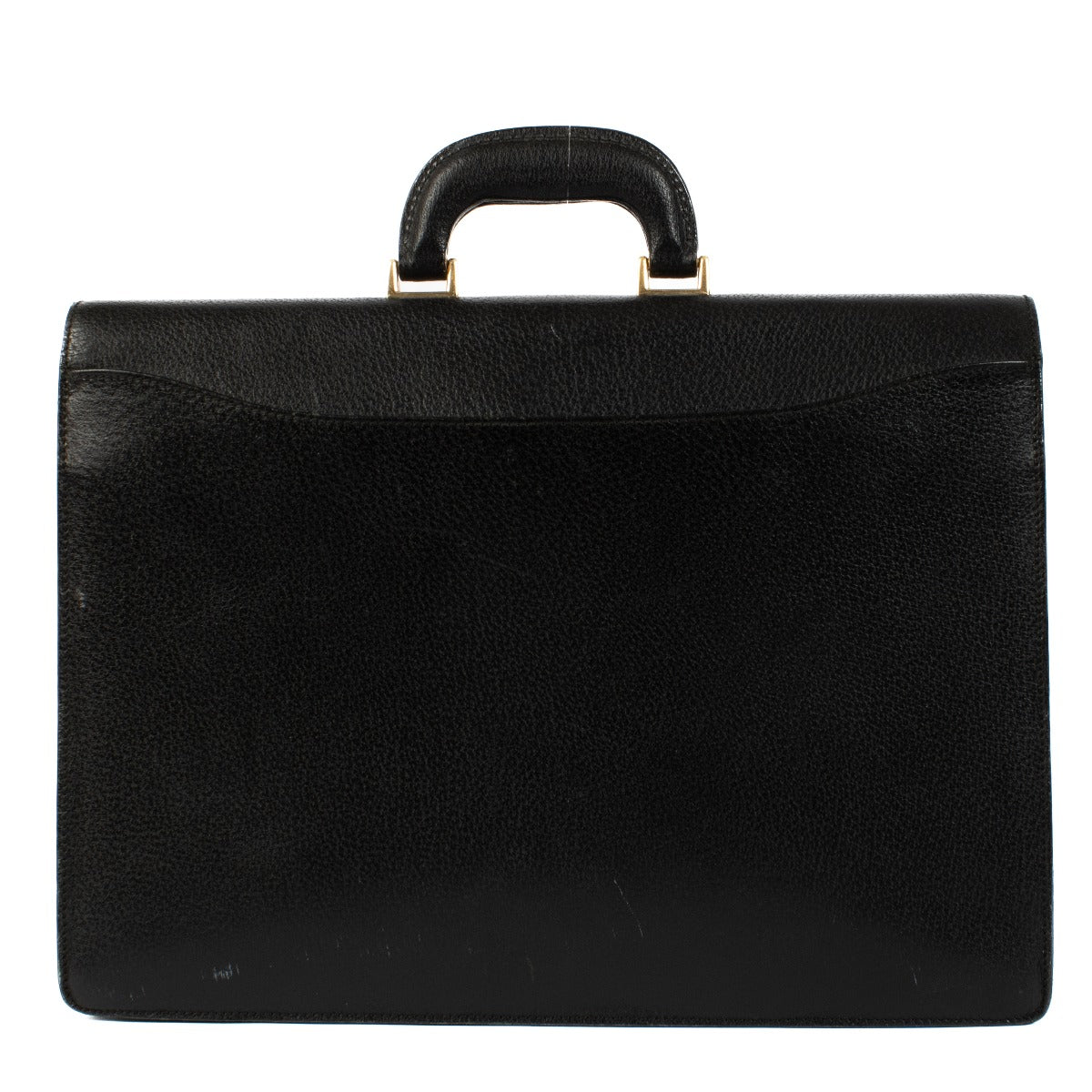Gucci Black Leather Vintage Briefcase