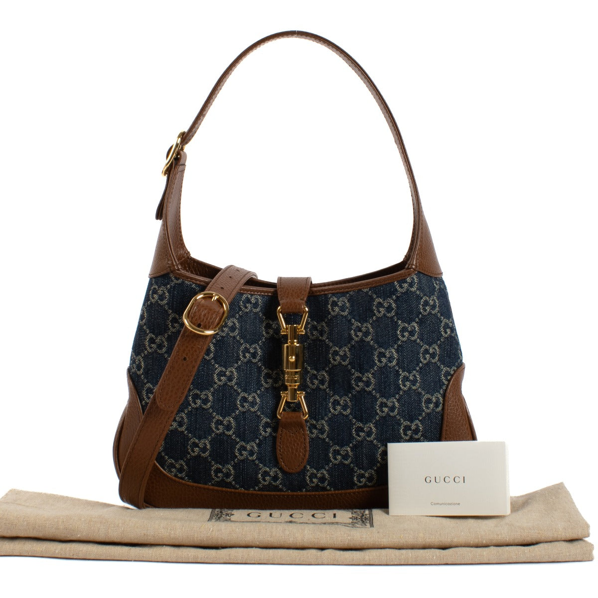 Gucci Blue GG Denim Small Jackie Bag
