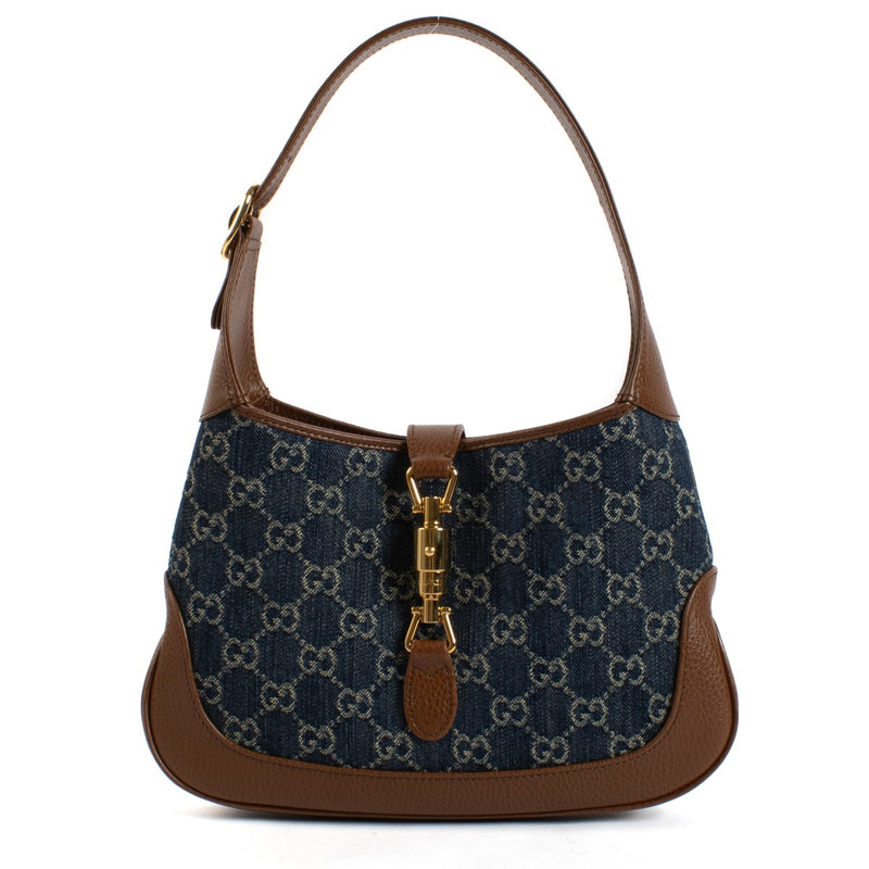 Gucci Blue GG Denim Small Jackie Bag