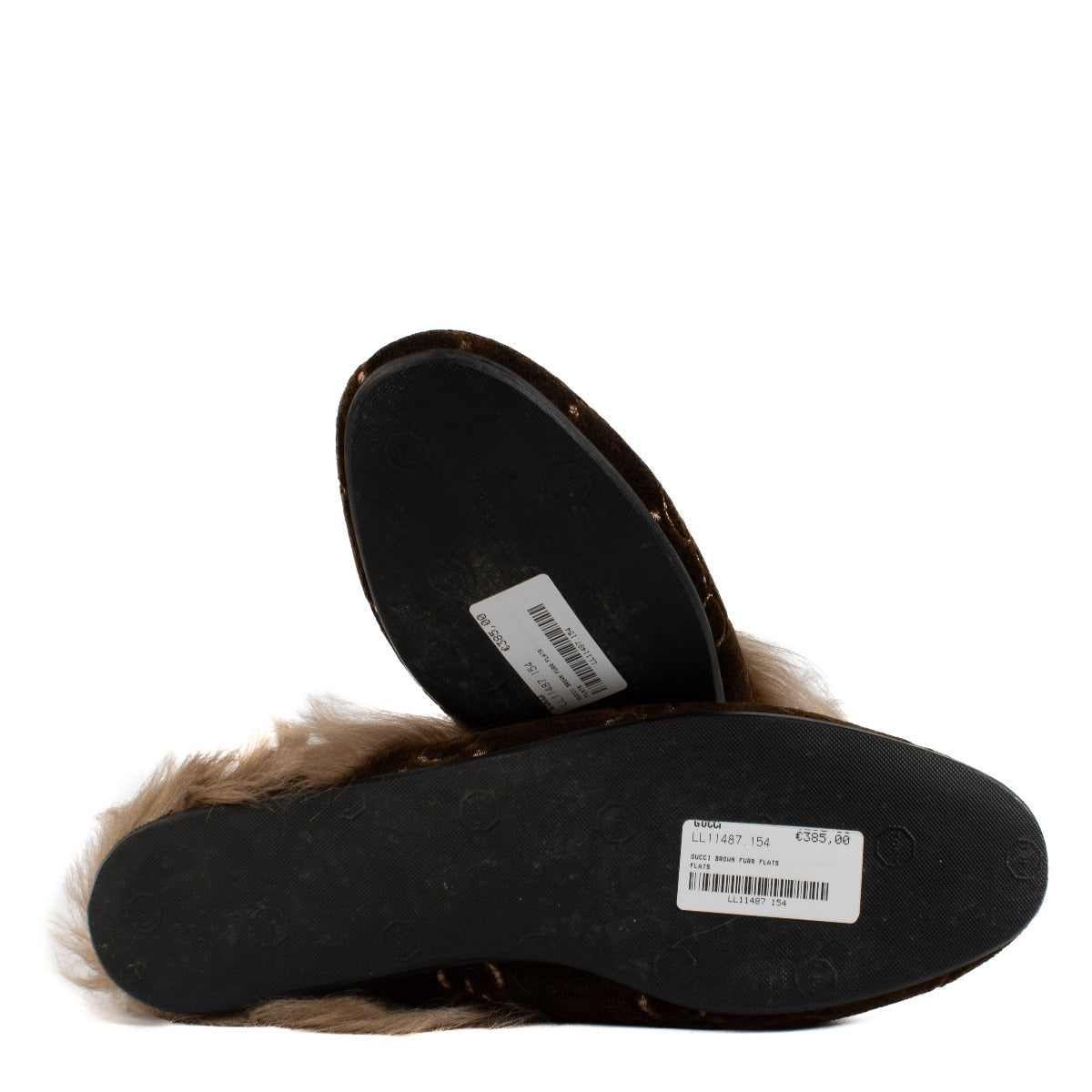 Shop safe online at Labellov in Antwerp, Brussels and Knokke this 100% authentic second hand Gucci Brown Velvet Princetown GG Mule Flats - Size 42