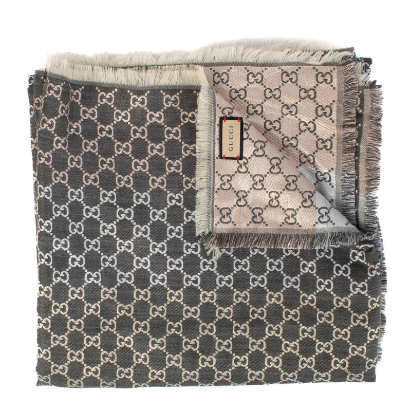 Shop 100% authentic Gucci Grey Multicolor Monogram Scarf at Labellov.com.
