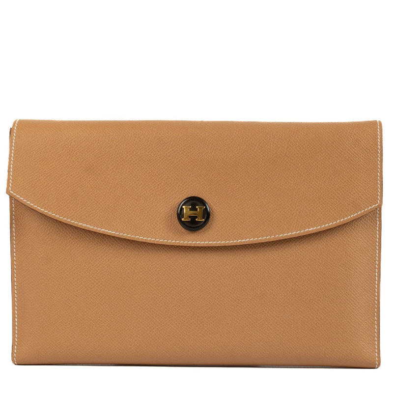 Hermès Natural Grain Lisse Rio Clutch